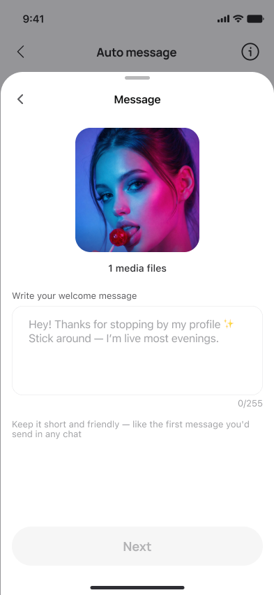 Step 2 — writing your welcome message
